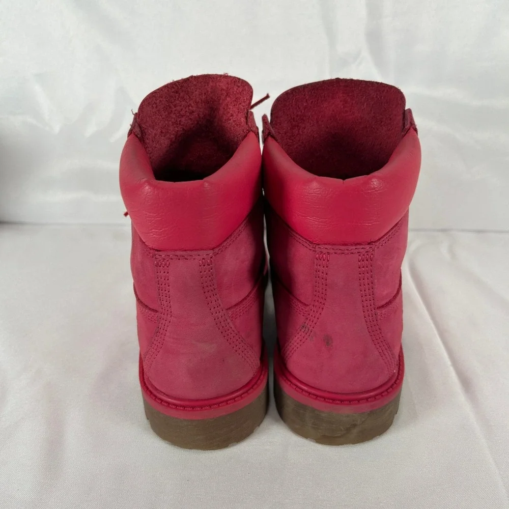 Timberland 6 Inch Premium Waterproof Boots Pink Nubuck Juniors 4.5 TB0A1ODE